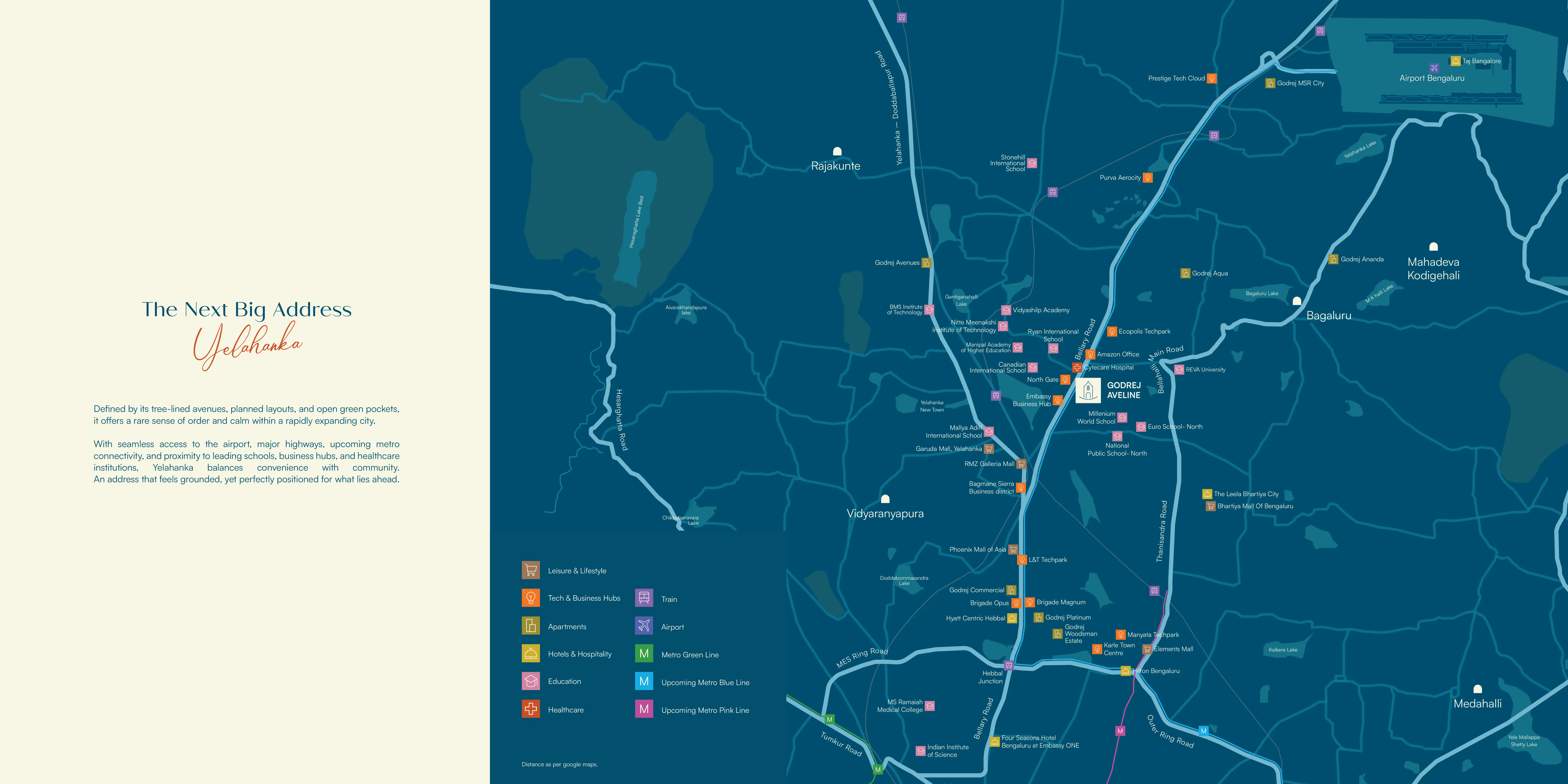 Godrej Aveline location map, Yelahanka, Bangalore